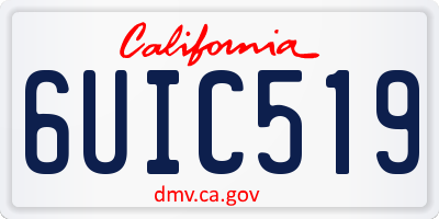CA license plate 6UIC519