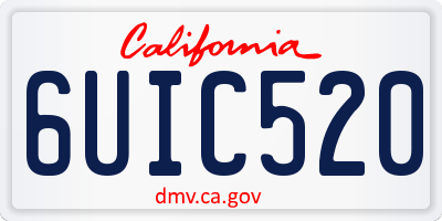 CA license plate 6UIC520