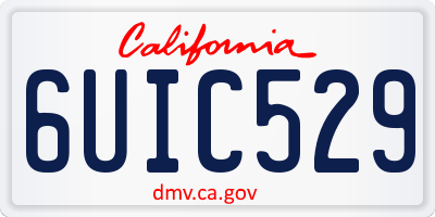 CA license plate 6UIC529