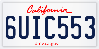 CA license plate 6UIC553