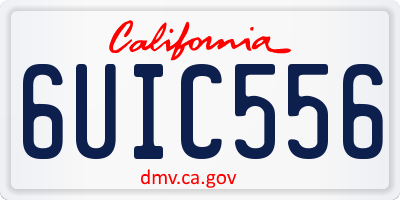 CA license plate 6UIC556