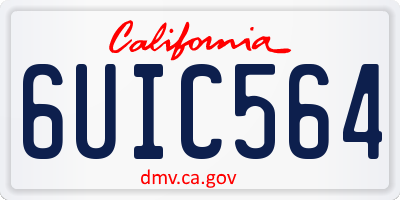 CA license plate 6UIC564