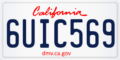 CA license plate 6UIC569