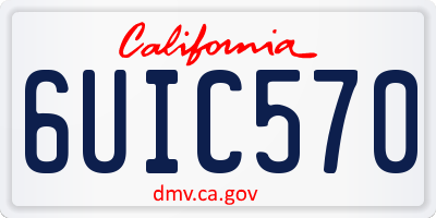 CA license plate 6UIC570