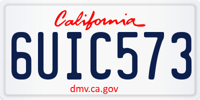 CA license plate 6UIC573
