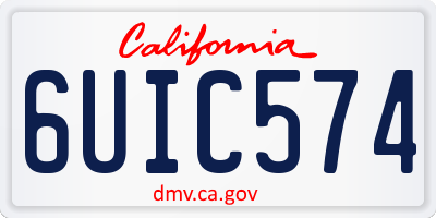CA license plate 6UIC574