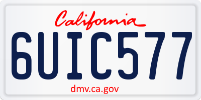 CA license plate 6UIC577