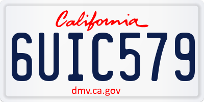 CA license plate 6UIC579
