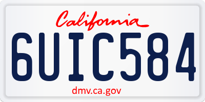 CA license plate 6UIC584
