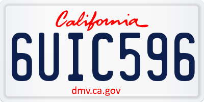 CA license plate 6UIC596
