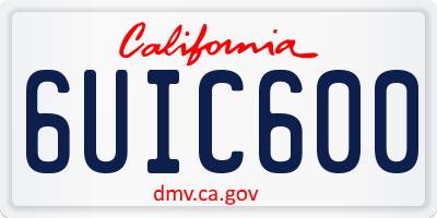 CA license plate 6UIC600