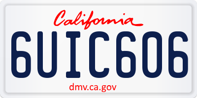 CA license plate 6UIC606