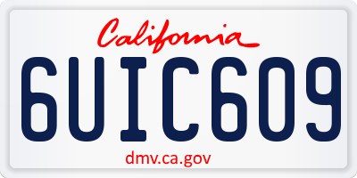 CA license plate 6UIC609