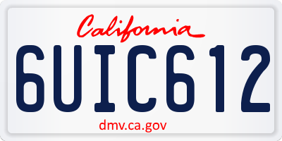 CA license plate 6UIC612