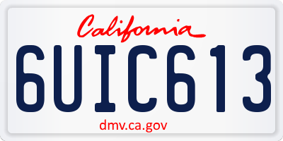 CA license plate 6UIC613