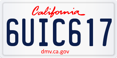 CA license plate 6UIC617