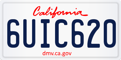 CA license plate 6UIC620