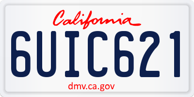 CA license plate 6UIC621