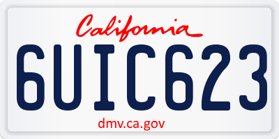 CA license plate 6UIC623