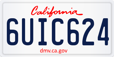CA license plate 6UIC624