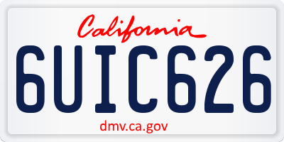 CA license plate 6UIC626