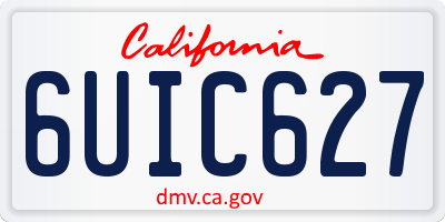 CA license plate 6UIC627