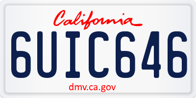 CA license plate 6UIC646