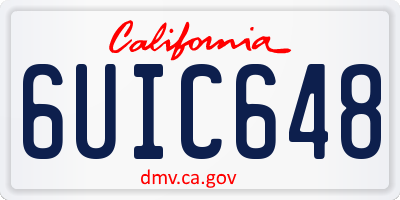 CA license plate 6UIC648