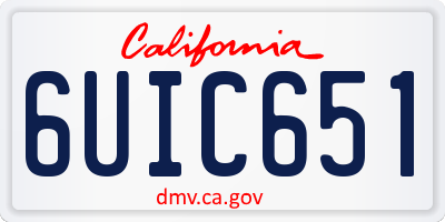 CA license plate 6UIC651