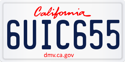 CA license plate 6UIC655