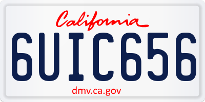 CA license plate 6UIC656