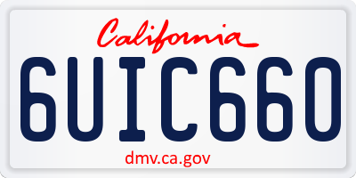 CA license plate 6UIC660