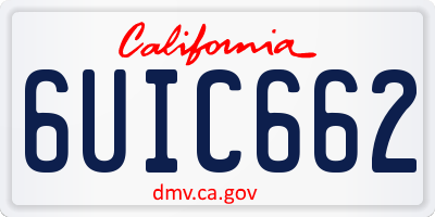 CA license plate 6UIC662
