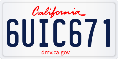 CA license plate 6UIC671