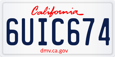 CA license plate 6UIC674