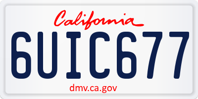 CA license plate 6UIC677