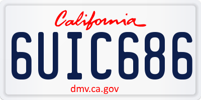 CA license plate 6UIC686