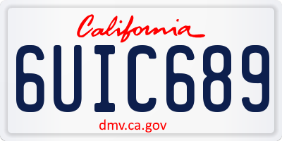 CA license plate 6UIC689