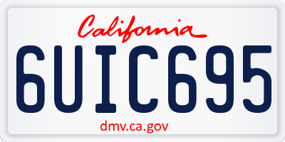 CA license plate 6UIC695