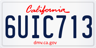CA license plate 6UIC713