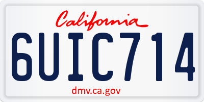 CA license plate 6UIC714