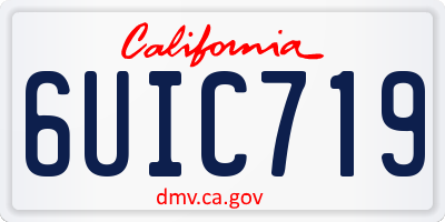 CA license plate 6UIC719