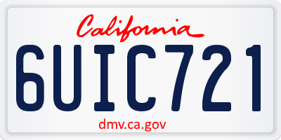 CA license plate 6UIC721