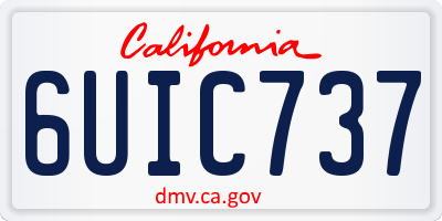 CA license plate 6UIC737