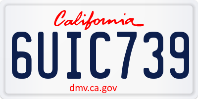 CA license plate 6UIC739