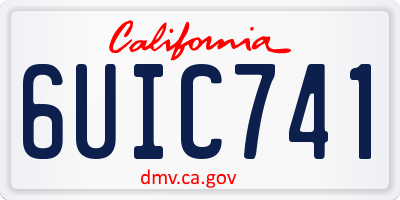 CA license plate 6UIC741