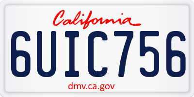 CA license plate 6UIC756
