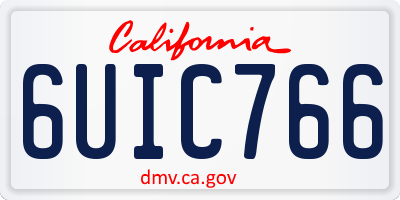 CA license plate 6UIC766