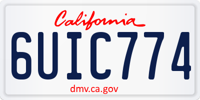 CA license plate 6UIC774