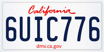 CA license plate 6UIC776